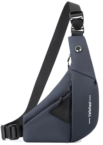 VARLIVOO Bandolera Hombre Antirrobo, Bolso Cruzado Pequeño para Hombre, Bolsa de Pecho Impermeable para Trabajo, Viaje y Uso Diario Azul A