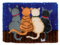 Sattie Latch Hook Rug Kit - Cats Yarn Pre-Printed Canvas Cushion Mat Crochet Tapestry Sofa Decor - Unisex, 6+ Years, Non-Foldable