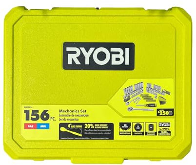 RYOBI 156 PC Mechanics Set Socket Set SAE & Metric Link Compatible