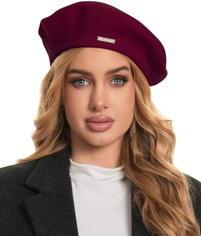 Gajaous Classic Wool Berets for Women, Stylish French Beret Hats for Women Girls Lady, Solid Color Painters Hat with Specially Designed Small Golden Label…