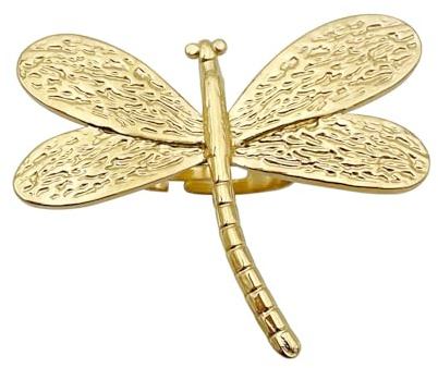IMINI Bague papillon en perles pour femme et fille - En acier inoxydable - Grande libellule ouverte - Ajustement confortable - Style bohème - Pour anniversaire, cocktail, taille unique, Pierre
