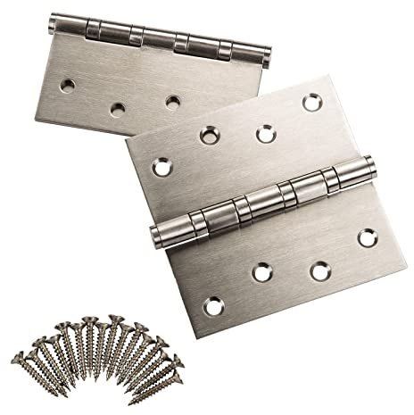 SOTECH 4 Stück Türband Scharnier Aufschraubscharnier Edelstahl SS201 kugelgelagert mit Edelstahlschrauben/Tragkraft 50 kg/Materialstärke 2,0 mm / 100 x 100 mm