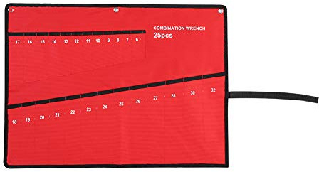 Broco Organiser Spanner Roll, Multi-Pocket Roll Up Tools Storage Bag Spanner Plier Wrench Holder Canvas Organizer(25Pocket)