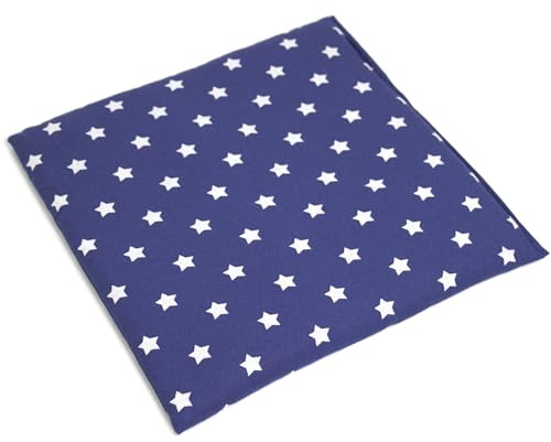Cojín de semillas de uva, 24 x 24 cm, diseño de estrellas, color azul