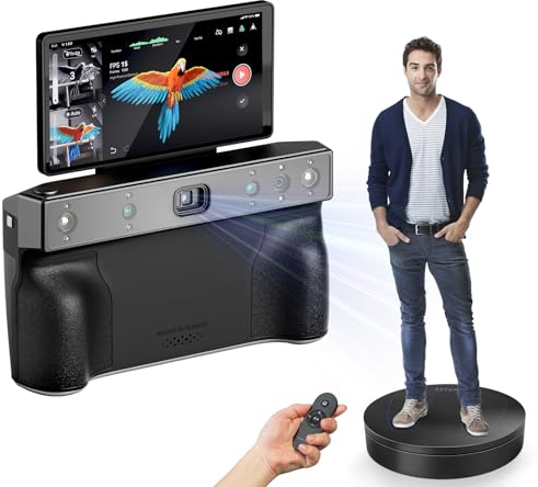 Revopoint MIRACO 16GB RAM 3D-Scanner für 3D-Druck Handscanner für 3D-Drucker Wireless 5000mAh Schnelllade-Akku mit großem Drehteller mit Standfunktion von mehr als 200 kg