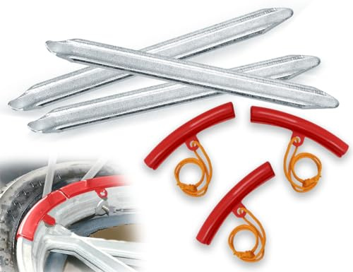 Lhbwhiz set leva per pneumatici da 3 pezzi,ferro da stiro in metallo,leva per pneumatici solida,rimozione pneumatici con 3 protezioni cerchioni,cambio riparazione smontagomme, asta smontagomme scooter