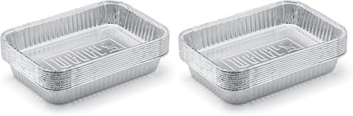 Weber 6415 Tropfschalen, 2er Pack (1x10 Stück), Silber