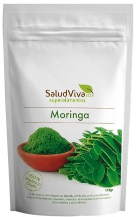 Moringa en Polvo Bio Salud Viva 125 g | Superalimento Ecológico | Alto contenido en vitaminas, minerales y antioxidantes