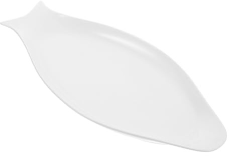 Toyvian Assiette Poisson Ovale Porcelaine Blanche Plat de Service Élégant Anti-débordement pour Apéritifs Desserts et Poissons Compatible Four et Lave-Vaisselle Vaisselle Hôtelière