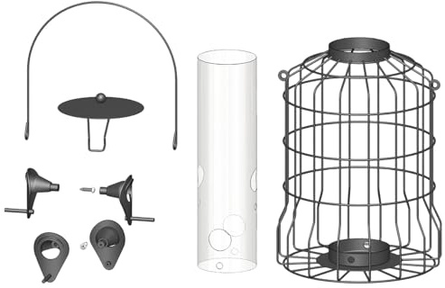Mangiatoie per da Esterno,4 Porte Contenitore Cibo Antipolvere e Antipioggia | per Alimentazione e,Per Attirare E Osservare Fringuelli Cinciallegre In Giardino Cortile Patio Portico