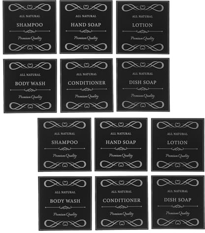 Alipis Etiquetas Removibles Dispensadores Adhesivas para Impermeables 30 Autoadhesivas Ideales y Jabón y Botellas de Baño para Ambientes Húmedos y Vaporosos