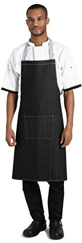 Southside Bib Apron Denim Black 700mm x 1000mm Kitchen Cooking Baking Catering