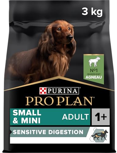PURINA PRO PLAN | Sensitive Digestion | Croquettes complètes pour chiens adultes de petite taille | Favorise un système digestif sain | Riche en Agneau | Sac | 3 Kg