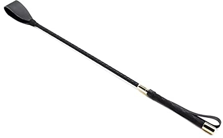 Fuwok Reitgerte und Peitsche aus Leder mit Lederhalter (30 cm)