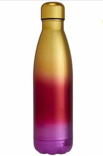 Stainless Water Bottle Vacuum Insulated Flask Thermal Sport Travel Chilly Cold Insulated Metal Sport & Gym Drinks Flask, Gold and Pink Ombre