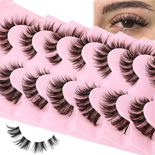 Lash Clusters DIY Lashes Natural Look Cat Eye Clear Band Faux Mink Lashes Pack Wispy Fluffy 3D Curl False Eyelashes 56 Wisps by ALICE