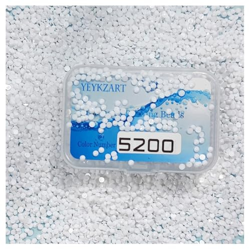 YEYKZART 5200 Weiß Diamond Painting Rund Steine Einzeln für Diamant Malerei Zubehör 3500PCS