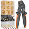 Crimpzange Flachstecker, Preciva Crimpzange inkl. 400 Stück Flachsteckhülsen Set Krimpzange für 0,50-1,50 mm² Steckverbinder Crimpzangen Tool, Crimp Zange, Flachsteckhülsenzange (orange und schwarz)