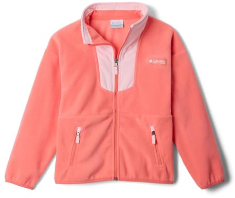 Columbia Youth Unisex Sequoia Grove Full Zip Fleece, Full Zip Fleece Jacket, Hot Coral/Satin Pink, S