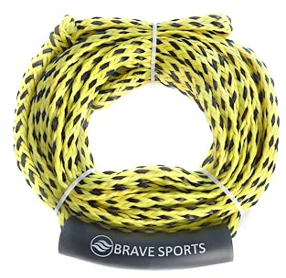 BRAVE SPORTS – Corda Traino 3K ad Alta Resistenza – 18 Metri per 1-3 Persone – Gancio Rapido per Gonfiabili, Mare e Giochi d’Acqua