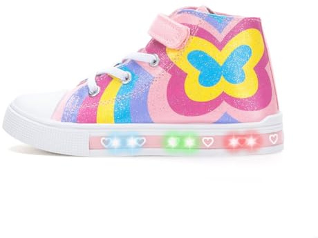 Kids Light-Up Trainers, Girls Shoes Size 10, Kaleidoscope Butterfly