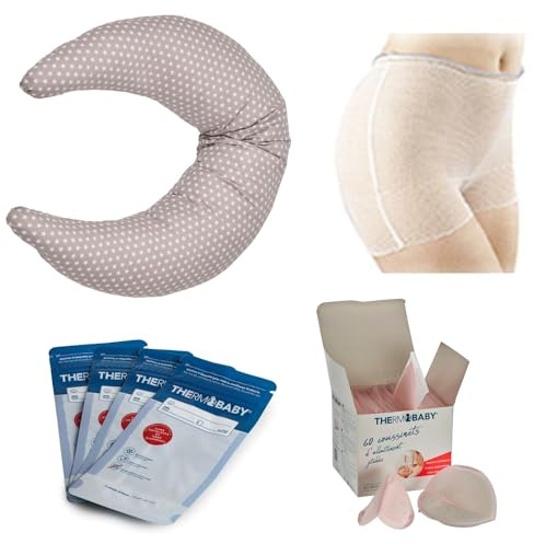 THERMOBABY - Pack Maternité Et Allaitement Complet - Coussin D’Allaitement - Slips De Maternité Lavables - Sachets De Conservation Lait Maternel Et Coussinets D’Allaitement - Confort Et Soutien