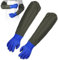 ARCPNRT Guantes de limpieza de estanque, 70 cm, guantes de goma largos, guantes de goma para el hogar, guantes de goma azul, para el hogar, industria, pesca, jardinería