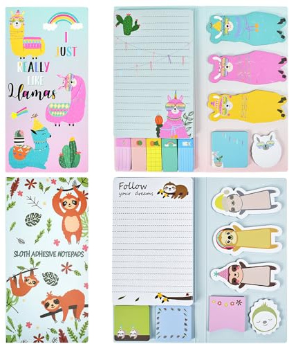 JNEYVIC 760 Pezzi Blocchetto Memo, Segnapagina Adesivi Fogli Note Adesive Animali Carini foglietti adesivi con simpatici foglietti adesivi Adesivi Colorate Note Appiccicose, Regali per Bambini