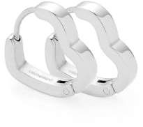 JEWELS BY LEONARDO Ciao Luvella Earrings • 1 Pair of Hoop Earrings Made of Silver-Coloured Stainless Steel • Small Folding Hoop Earrings in Heart Shape • Jewellery Gift for Women • 026865