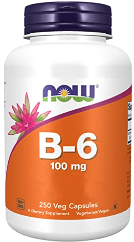 Now Foods, Vitamina B6 (Piridoxina), 100mg, 250 Cápsulas veganas, Probadas en Laboratorio, Sin Gluten, Sin Soja, Vegetarianas, No GMO