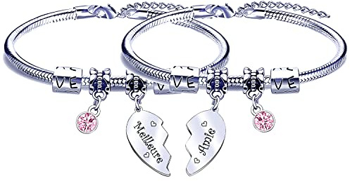 FGHJK 2Pcs Bracelet Amie Cadeau Femme Amie Cadeau d'amitié Bracelet d'amitié Meilleure Amie Femme d'anniversaire Noel