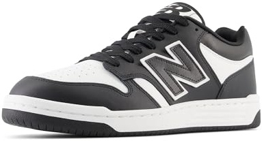 New Balance Mens Unisex-adult Bb480 V1 Court Sneaker, White/Black, 14.5 Wide Women/13 Men US