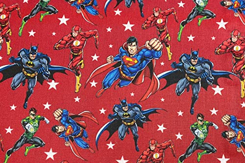 Superhelden Stoff - 13,00 EUR/m - Justice League - 100% Baumwolle - Lizenzstoff - dunkelrot