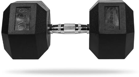 GymBeam Manubrio Esagonale da Palestra 35 kg, Diversi Pesi, Realizzato in Acciaio e Ferro di Alta Qualità, Superficie in Gomma, Ideale per Allenamento di Forza, Crossfit e HIIT (35 kg)