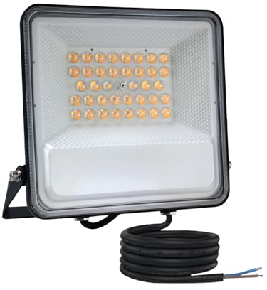 paul russells 100W LED Floodlight, 13500 Lumens, IP65 Waterproof Outdoor Security Lights, 4000K Natural Cool White, Wall Mounted for Garden, Warehouse, Parking Lot, Yard, 1-Pack