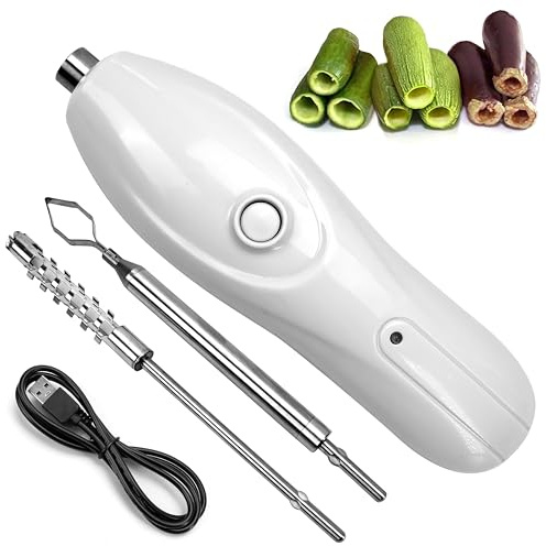Zucchini Entkerner Werkzeug Tragbarer Gemüseentkerner Kabellos, Elektrische Schabwaage Maschine Schaber mit 2 Schneidkopf, Edelstahl Wiederaufladbar Obst Graben, Professionelles Entfernungswerkzeug