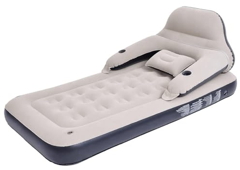 RAPTAVIS Twin Size Air Mattress Sofa Bed with Headboard and Pillow, Inflatable Bed Overnight