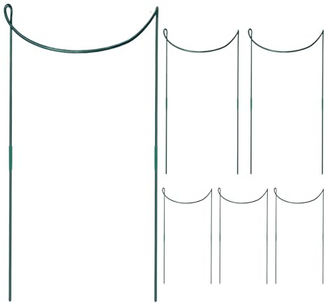 Tuteurs et Supports pour - 6 Pièces de Tuteurs pour Grimpantes et Fleurs de Jardin,Accessoires de Jardin en Métal Demi-Cercle Antirouille Support Tige pour Hortensias