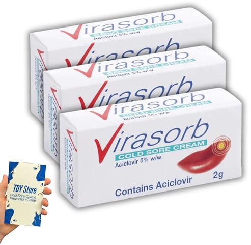 3 x 2g 5% Cold Sore Relief Cream (3 Packs) - Effective Treatment - TDY Bundle Including Cold Sore Care & Prevention Guide
