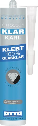 OTTO-COLL KLARKARL Transparent 290 ml – Glasklarer Montagekleber für Holz, Metall, Glas, Spiegel, Keramik, Naturstein & Kunststoffe – Elastischer 1K Hybrid Klebstoff für Innen & Außen