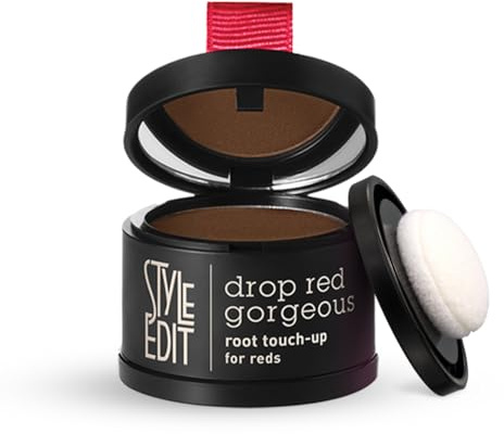 Style Edit Root Touch Up Powder | Temporary Hair Color for Gray Roots and Thinning Hair | Salon-Quality, Transfer-Resistant Hair Concealer | Dark Red, 0.13 oz