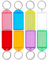 Uniclife 20 Pack Tough Plastic Key Tags with Split Ring Label Window, Assorted Colors