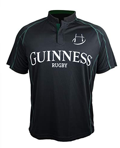 Guinness Black & Green Short Sleeve Rugby Jersey | Officially Licensed Irish Rugby Shirt
