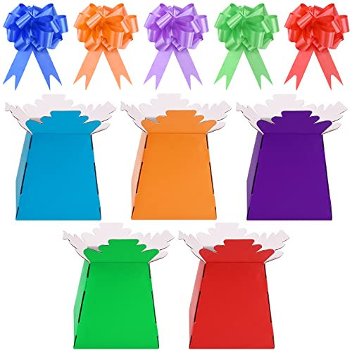 5 Pcs Bouquet Gift Box with Pull Bows for Flowers and Sweets - DIY Chocolate and Floral Decoration for Weddings and Birthdays