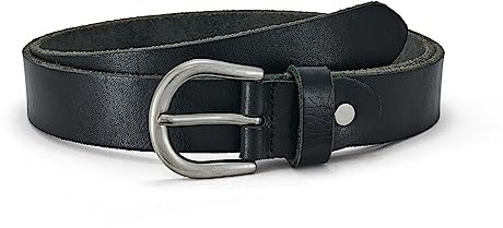 SYMOL Cintura Donna in Vera Pelle 90-130 cm, Larghezza 30 mm, Elegante per Jeans, Casual, Signora e Ragazza (Girovita: 90-95 cm, Nero)