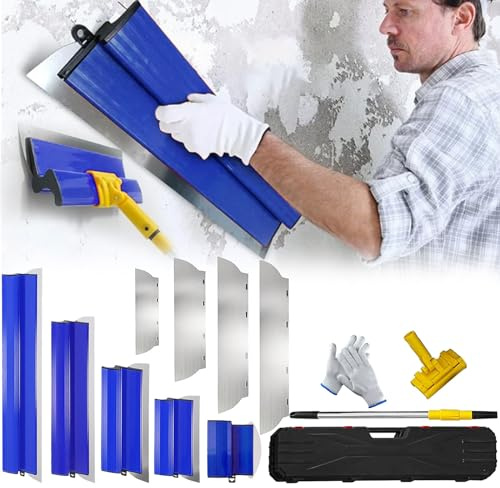 Spatola Superficie, Set Spatole 0,38mm 0,5mm 80cm/60cm/40cm/25cm Strumento Spatola Con Lama In Acciaio Inossidabile Set Spatole Superficie Decorazione Parete Un'Ampia Area Lavoro Con Asta Telescopica
