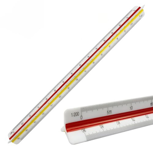 1 Pieza Escalimetro Profesional Regla,30 cm Regla de Escala, Regla de Escala Triangular Métrica 1:100 1:200 1:250 1:300 1:400 1:500,Escalímetro triangular de plástico