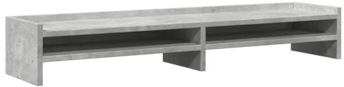 vidaXL Skärmställ betonggrå 100x24x16 cm konstruerat trä, ställ för monitor, datorställ, monitorstativ, ställ för monitorer, monitorställ, skärmstativ