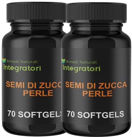 Semi Di Zucca 140 Perle | Softgels con Olio Spremuto a Freddo ricco in Acido Linoleico Oleico Omega 3-6-9 - Una Softgel al Giorno
