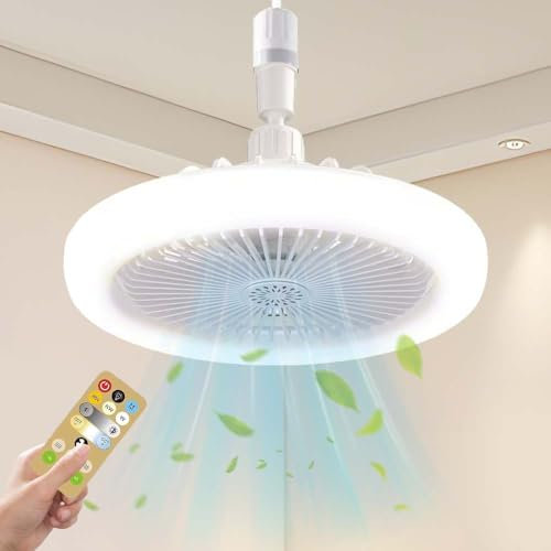 TOPRUNYI Ventilateur Plafond avec Lumiere,Ventilateur Silencieux Plafond（Éclairage télécommandé）,Ventilator+Lampe,Trois Couleurs Réglables,Pour Les Chambres à Coucher, Les Salons et Bien Plus Encore
